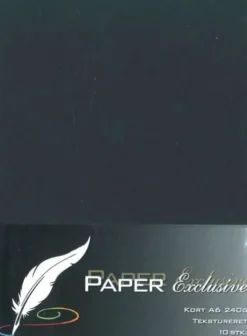 Paper Exclusive - Kort - A6 - 240G - Sort Tekstureret - 10 Stk