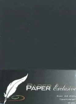 Paper Exclusive - Kort - A6 - 240G - Sort Tekstureret - 10 Stk