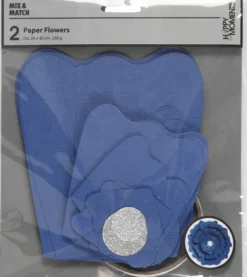 Papirblomster - Ø 15+25 CM - 230 G - Blå - 2 Stk