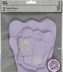 Papirblomster - Ø 15+25 CM - 230 G - Lilla - 2 Stk