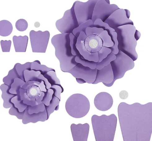 Papirblomster - Ø 15+25 CM - 230 G - Lilla - 2 Stk