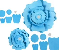 Papirblomster - Ø 15+25 CM - 230 G - Lyseblå - 2 Stk