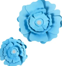 Papirblomster - Ø 15+25 CM - 230 G - Lyseblå - 2 Stk