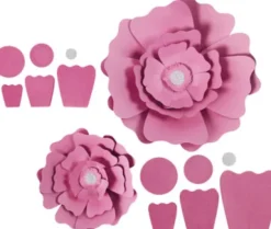 Papirblomster - Ø 15+25 CM - 230 G - Lyserød - 2 Stk