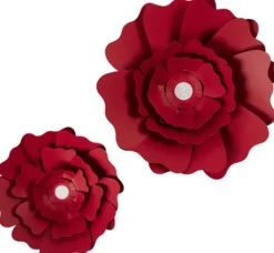 Papirblomster - Ø 15+25 CM - 230 G - Rød - 2 Stk
