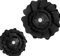 Papirblomster - Ø 15+25 CM - 230 G - Sort - 2 Stk