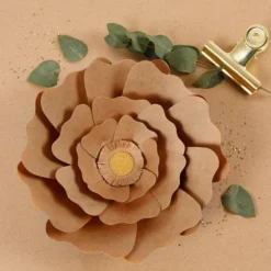 Papirblomster - Ø 15+25 CM - Natur - 2 Stk