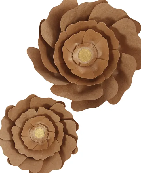 Papirblomster - Ø 15+25 CM - Natur - 2 Stk