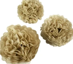 Papir Pomponer - Ø 20+24+30 CM - 16 G - Guld - 3 Stk