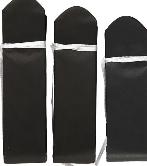 Papir Pomponer - Ø 20+24+30 CM - 16 G - Sort - 3 Stk
