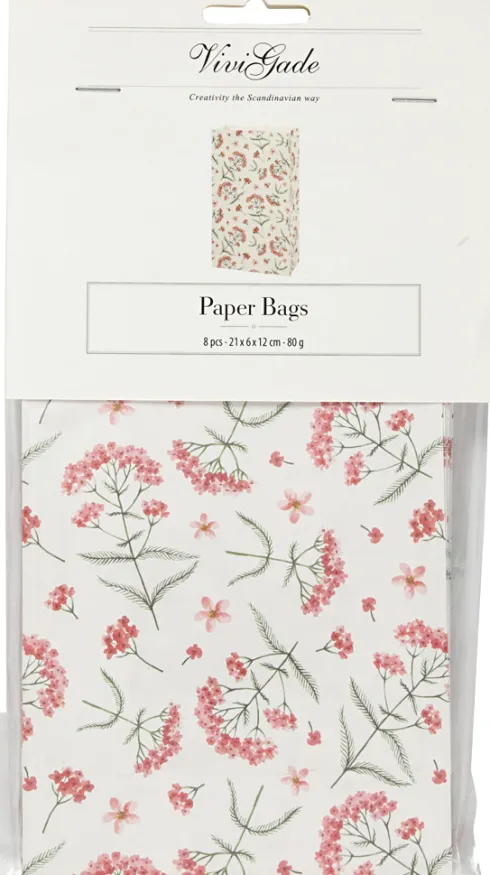 Papirposer - Blomster - 21X6X12 CM - 80 G - 8 Stk