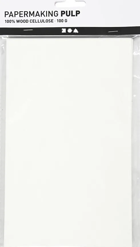 Papirpulp - 20X12 CM - Råhvid - 100 G