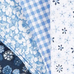 Patchworkstof - Str. 45X55 CM - 100 G - Blå - 4 Stk./ 1 Bundt