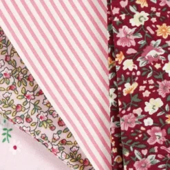 Patchworkstof - Str. 45X55 CM - 100 G - Rosa - 4 Stk./ 1 Bundt