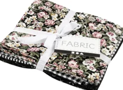 Patchworkstof - Str. 45X55 CM - 100 G - Sort - 4 Stk./ 1 Bundt