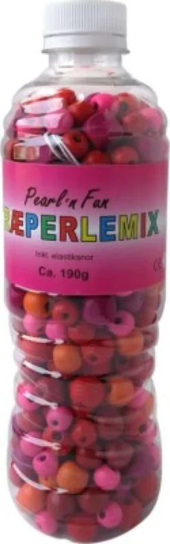 Pearl 'N Fun Perler - Træperlemix - Pink, Rød Og Orange 190 G