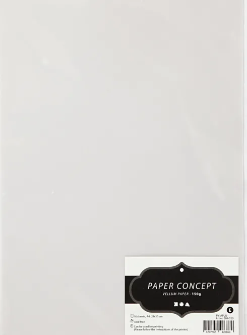 Pergamentpapir - A4 - 210X297 MM - 150 G - Light Grey - 10 Ark