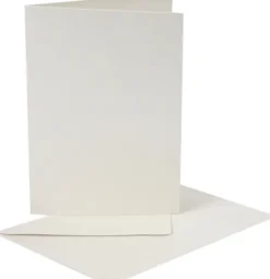 Perlemorskort Og Kuvert - Kort Str. 10,5X15 CM - Kuvert Str. 11,5X16,5 CM - Creme - 10 Sæt