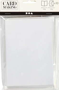 Perlemorskort Og Kuvert - Kort Str. 10,5X15 CM - Kuvert Str. 11,5X16,5 CM - Creme - 10 Sæt