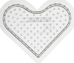 Perleplade - Lille Hjerte - Str. 7 CM - Medium - Transparent - 1 Stk