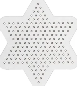 Perleplade - Lille Stjerne - Medium - Str. 9 CM - Medium - Transparent - 1 Stk