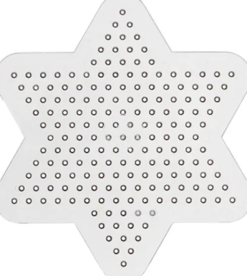 Perleplade - Lille Stjerne - Medium - Str. 9 CM - Medium - Transparent - 1 Stk