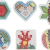 Perleplade - Oval Hjerte Hexagon Cirkel Firkant Stjerne - 6 Stk