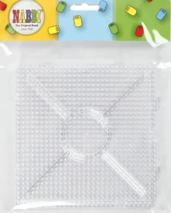 Perleplade - Stor Samlekvadrat - Medium - 15X15 CM - Klar - 2 Stk. - Nabbi