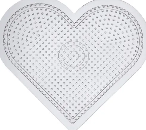 Perleplade - Stort Hjerte - Medium - Str. 15 CM - Medium - Transparent - 1 Stk