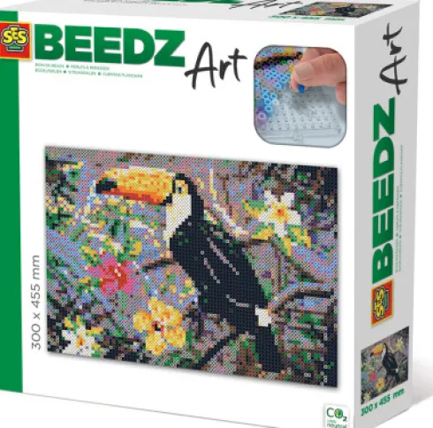 Perler Og Perleplader Sæt - Tukan - Ses Creative - Beedz Art