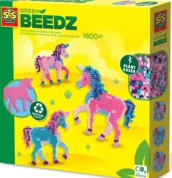 Perler Og Perleplade Sæt - Enhjørning - Ses Creative - Green Beedz