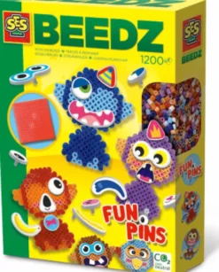 Perler Og Perleplade Sæt - Fun Pins - Ses Creative - Beedz