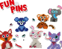 Perler Og Perleplade Sæt - Fun Pins Dyr - Ses Creative - Beedz