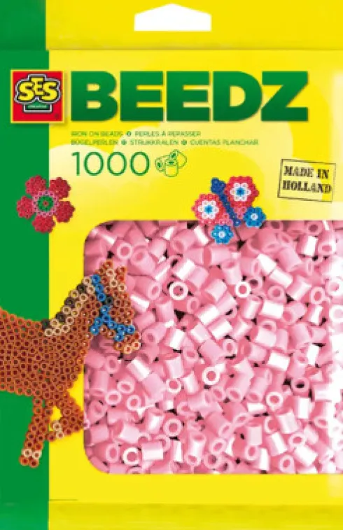 Perler Til Perleplader - 1.000 Stk. - Metal Pink - Ses Creative - Beedz