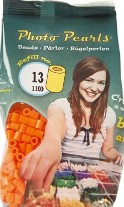 Photopearls - Medium - Klar Orange 13 - 1100 Stk. - Nabbi Fotoperler