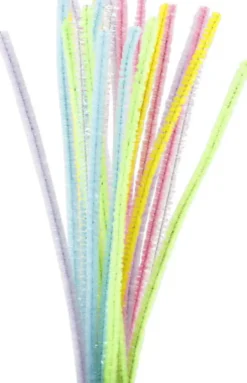 Piberensere - L 30 CM - B 6 MM - Glitter - Pastelfarver - 24 Stk