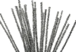 Piberensere - L 30 CM - B 6 MM - Glitter - Sølv - 24 Stk