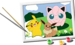 Pokémon - Creart Classics - Mal Efter Tal - Inkl. Maling Og Ramme