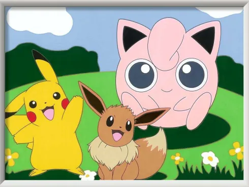 Pokémon - Creart Classics - Mal Efter Tal - Inkl. Maling Og Ramme