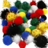 Pomponer - Ø 15+20 MM - Assorterede Farver - 48 Assorterede