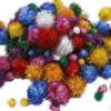 Pomponer - Ø 15-40 MM - Glitter - Stærke Farver - 62 G