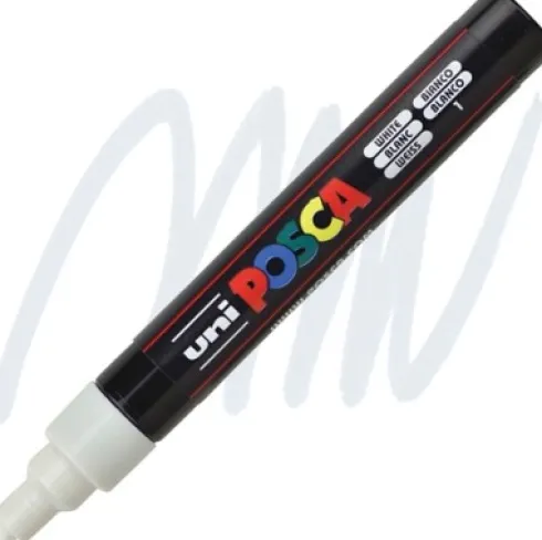 Posca Tusch - Nr. Pc-5M - Tykkelse 2,5 MM - Hvid