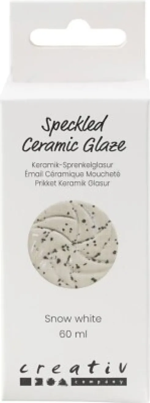 Prikket Keramik Glasur - 999-1060 C - Dækkende - Snow White - 60 ML