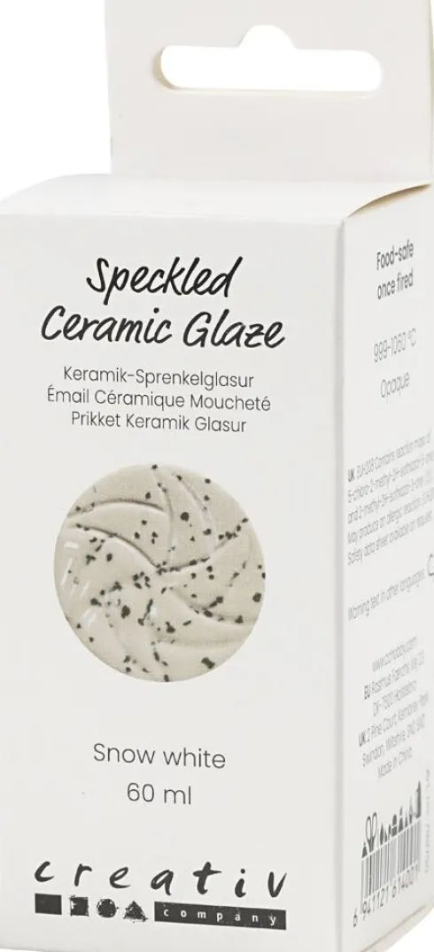 Prikket Keramik Glasur - 999-1060 C - Dækkende - Snow White - 60 ML