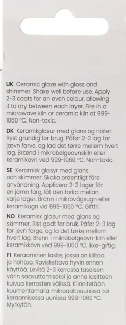 Prikket Keramik Glasur - 999-1060 C - Dækkende - Figaro - 60 ML