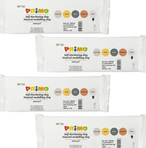 Primo Ler - Selvhærdende Ler - Hvid - 4 KG
