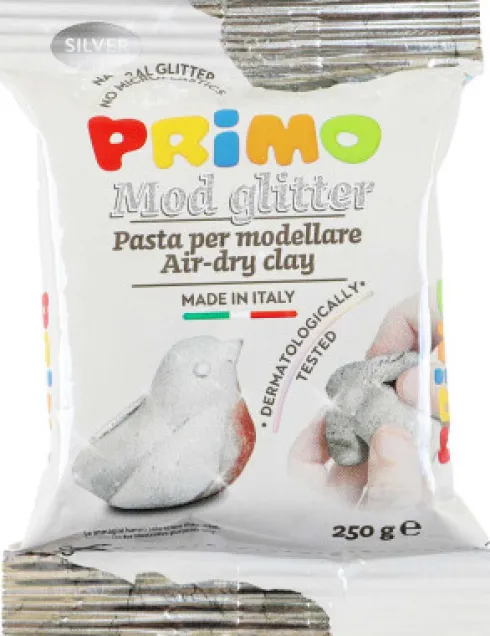 Primo - Selvhærdende Ler 250 G - Sølvfarve