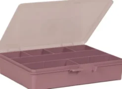 Raaco - Opbevaringsboks Med 7 Rum - 40X17,9X15,1 CM - Mørk Rosa