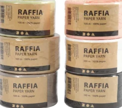 Raffia Papirgarn - B 7-8 MM - Forskellige Farver - 6X100 M