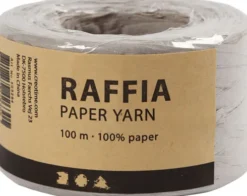 Raffia Papirgarn - B 7-8 MM - Lys Grå - 100 M